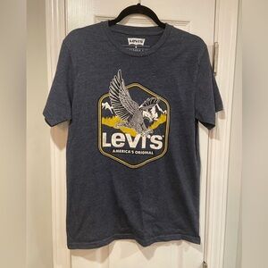 Levi’s Size M Blue Eagle Classic Graphic Print Original Short Sleeve Tee Shirt